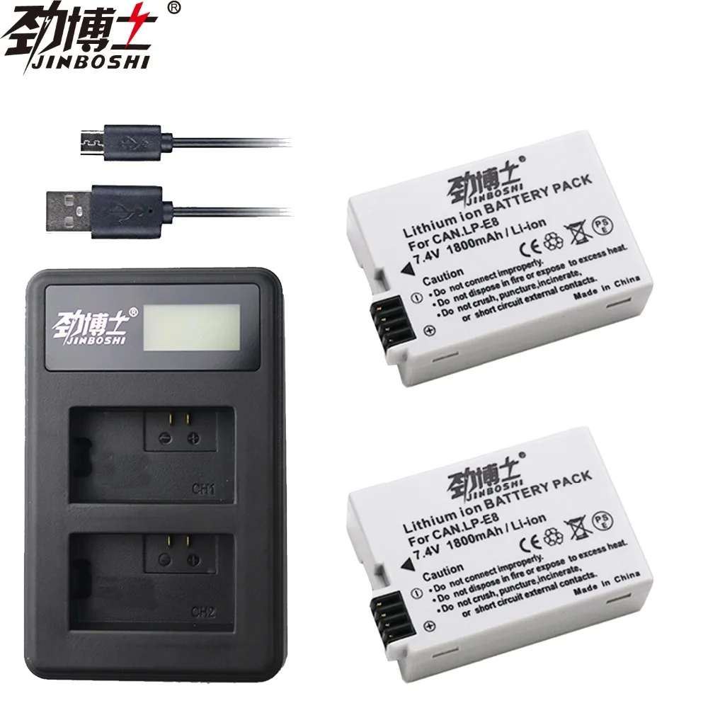 New 2pcs LP-E8 LPE8 LP E8 1800mAh Battery + LCD USB Dual Charger for Canon EOS Rebel T5i T4i T3i T2i EOS 600D 550D 650D 700D
New 2pcs LP-E8 LPE8 LP E8 1800mAh Battery + LCD USB Dual Charger for Canon EOS Rebel T5i T4i T3i T2i EOS 600D 550D 650D 700D