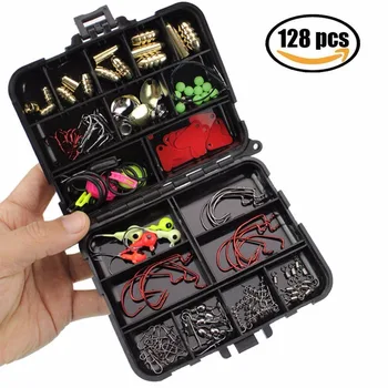 Gaining 128pcs/box Fishing Accessories Kit Including Jig Hooks Different Fishing Swivels Snaps Fishing Set with Tackle Box
Gaining 128pcs/box Fishing Accessories Kit Including Jig Hooks Different Fishing Swivels Snaps Fishing Set with Tackle Box