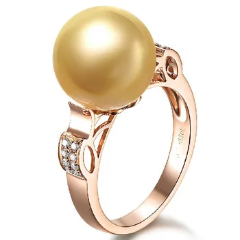 big pearl ring 18K Gold 10-11mm Natural South Sea Gold Pearl Ring Diamond Ring For Women Wedding/Women's Day Gift
big pearl ring 18K Gold 10-11mm Natural South Sea Gold Pearl Ring Diamond Ring For Women Wedding/Women's Day Gift