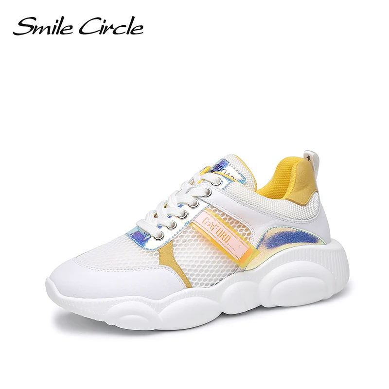 Smile Circle Chunky Sneakers Women Flat casual Shoes 2019 spring Lace-up Mesh breathable outdoor running white shoes women
Smile Circle Chunky Sneakers Women Flat casual Shoes 2019 spring Lace-up Mesh breathable outdoor running white shoes women