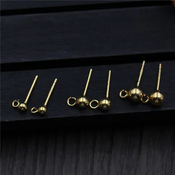 2pcs 925 Sterling Silver Round Ball Stud Earrings Gold Color Fashion Earring Pin With Loop DIY Jewelry Making Findings Femme
2pcs 925 Sterling Silver Round Ball Stud Earrings Gold Color Fashion Earring Pin With Loop DIY Jewelry Making Findings Femme