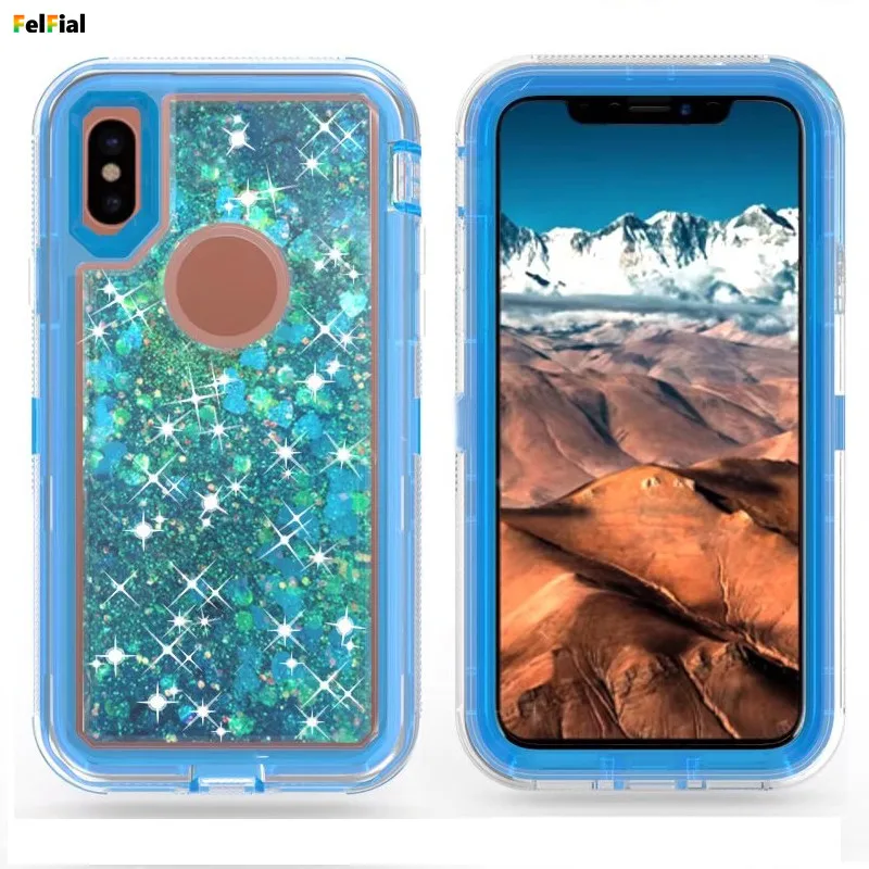 Чехол чехол для Apple iPhone X ударопрочный телефона Quicksand робот сверхмощный Coque |