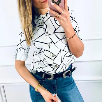 Women Fashion Three Quarter Sleeve Buttoned womens shirts Loose womens tops and blouses blusas mujer de moda 2019
Women Fashion Three Quarter Sleeve Buttoned womens shirts Loose womens tops and blouses blusas mujer de moda 2019