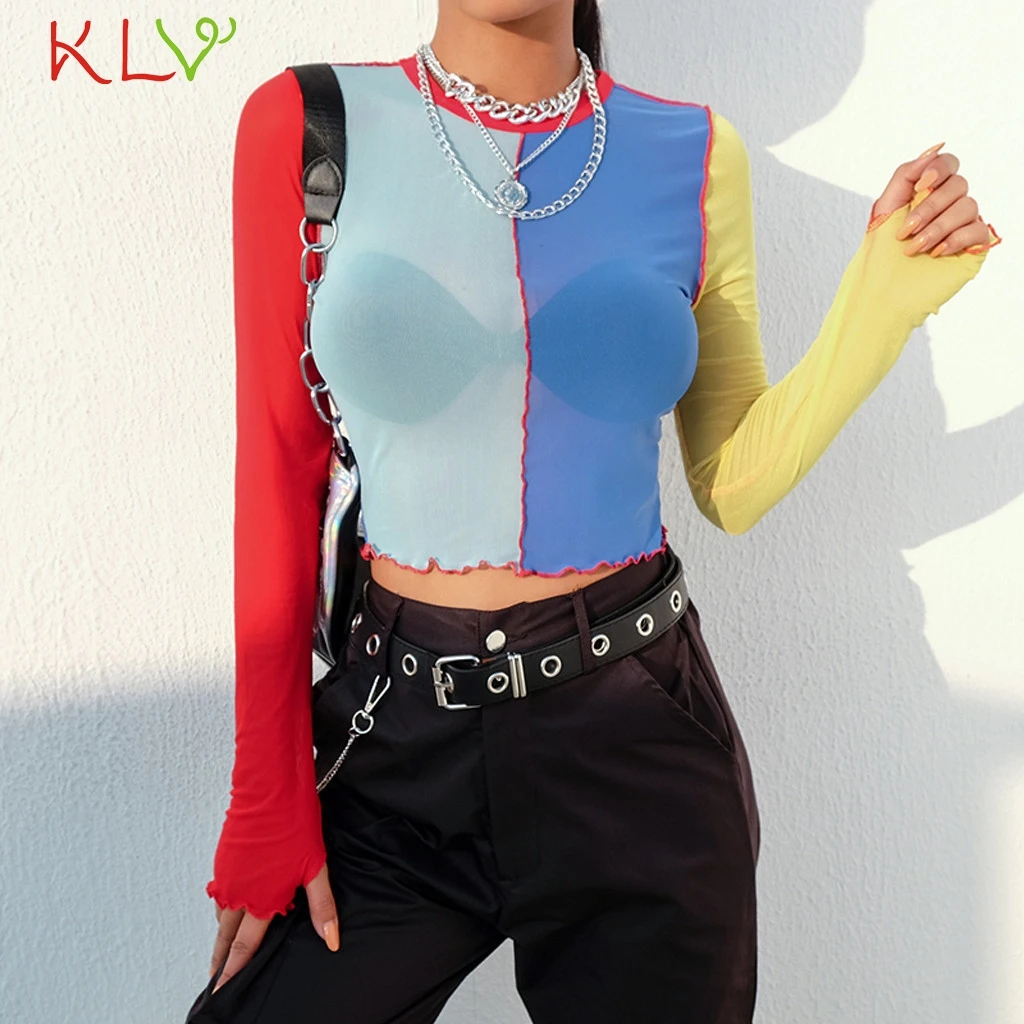 Mesh Top Women Sexy Patchwork Color Block Short Navel Crop TShirt Tops Transparent Harajuku Undershirt Camisas Femininas 18Jan21
Mesh Top Women Sexy Patchwork Color Block Short Navel Crop TShirt Tops Transparent Harajuku Undershirt Camisas Femininas 18Jan21