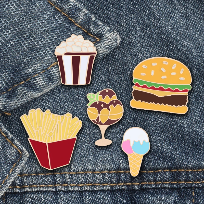 Fashion Fast Food Pin Brooches For Women Lapel Pins Cute Popcorn Hamburger French Fries Sweet Tube Ice Cream Shirt Collar Badges
Fashion Fast Food Pin Brooches For Women Lapel Pins Cute Popcorn Hamburger French Fries Sweet Tube Ice Cream Shirt Collar Badges