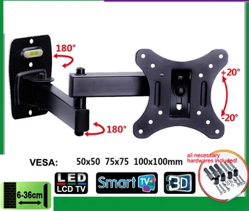 EML602 Full Motion 10-26 inch LCD LED Monitor Holder TV Wall Mount Swivel Tilt Bracket Swing Arm
EML602 Full Motion 10-26 inch LCD LED Monitor Holder TV Wall Mount Swivel Tilt Bracket Swing Arm