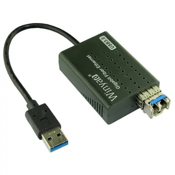 

USB 3.0 to 1000Mbps Gigabit Ethernet LAN Fiber Optical Network Card Realtek RTL8153 with SFP Optical Module Black
