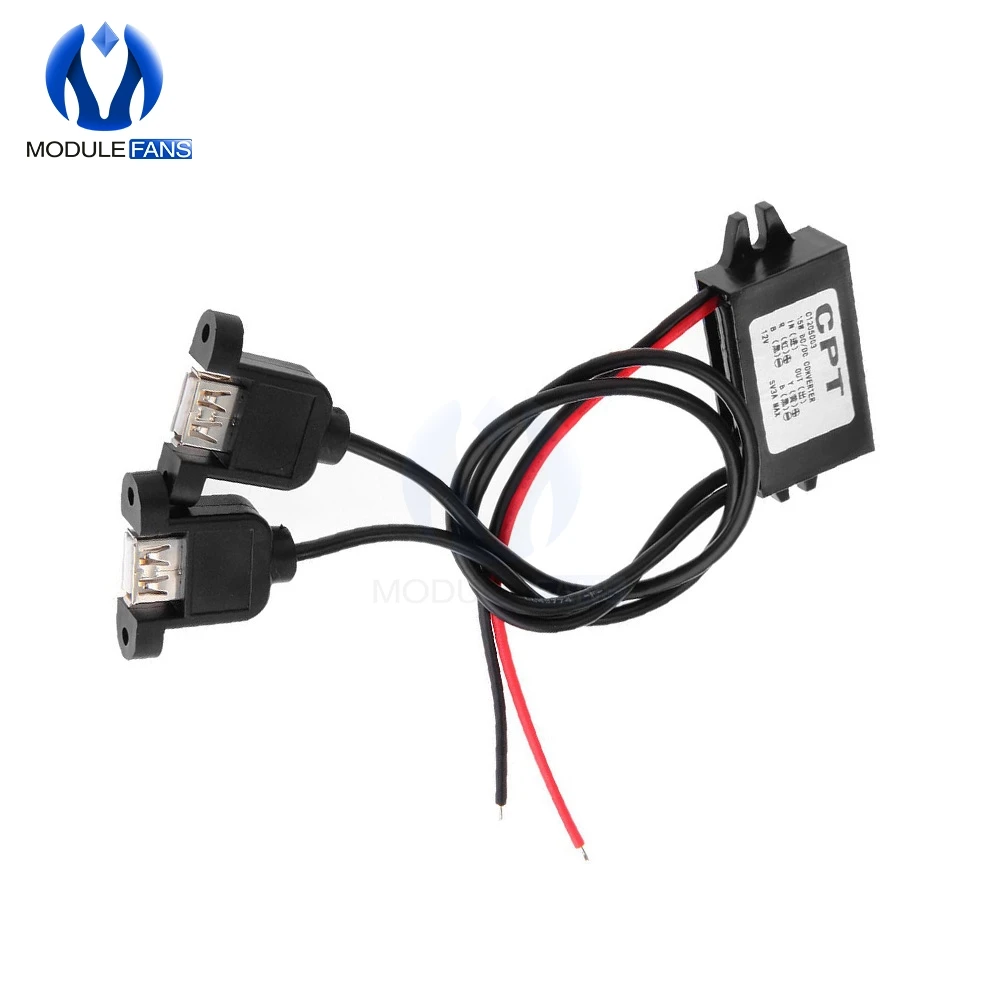 Dual 2 USB DC-DC 12V to 5V Max 3A Car Power Converter Module Cable Female Port Waterproof Step Down Converter
Dual 2 USB DC-DC 12V to 5V Max 3A Car Power Converter Module Cable Female Port Waterproof Step Down Converter