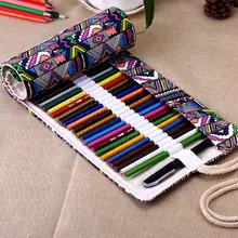 Design criativo Colorido Roll Up Canvas Estudo Útil Caso Saco De Armazenamento Para Óleo Aquarela Caneta Pincel(China)