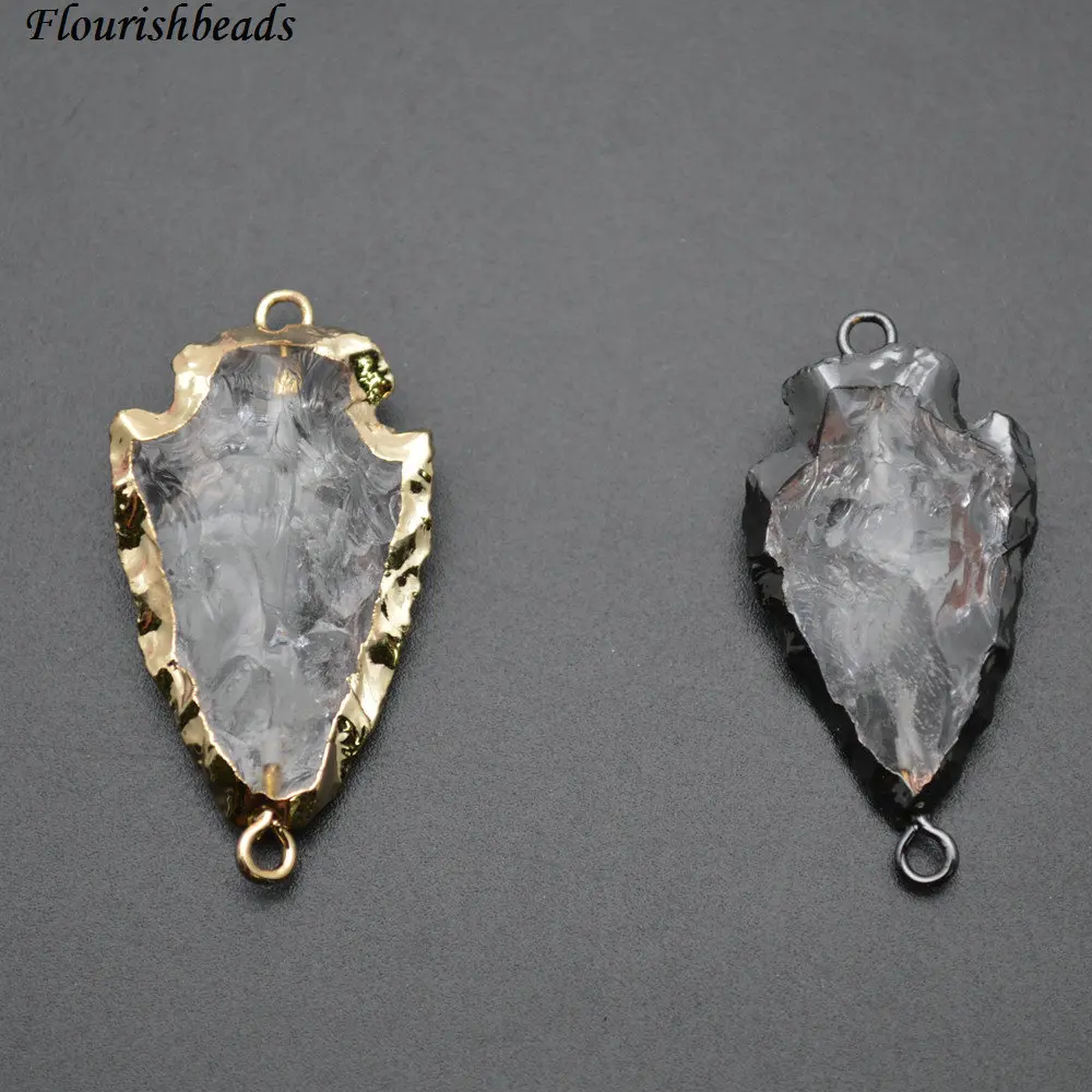 Natural Clear Crystal Quartz Arrow Shape Stone Pendant Two Loops Jewelry Connectors Necklace Links 5pc per lot
Natural Clear Crystal Quartz Arrow Shape Stone Pendant Two Loops Jewelry Connectors Necklace Links 5pc per lot