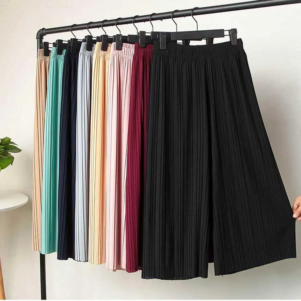 Women's High Waist Ruffled Chiffon Pants Pleated Tall Waist Show Thin Nine Points Wide-legged Pants Elastic Waist Casual Skirts
Women's High Waist Ruffled Chiffon Pants Pleated Tall Waist Show Thin Nine Points Wide-legged Pants Elastic Waist Casual Skirts