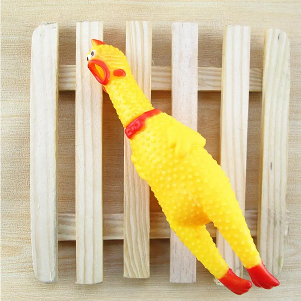 

New Cute Cachorro Jouet Chien Pet Dog Toy Squeak Squeaker Chew Gift 17CM Yellow Screaming Rubber Chicken Perros Brinquedos