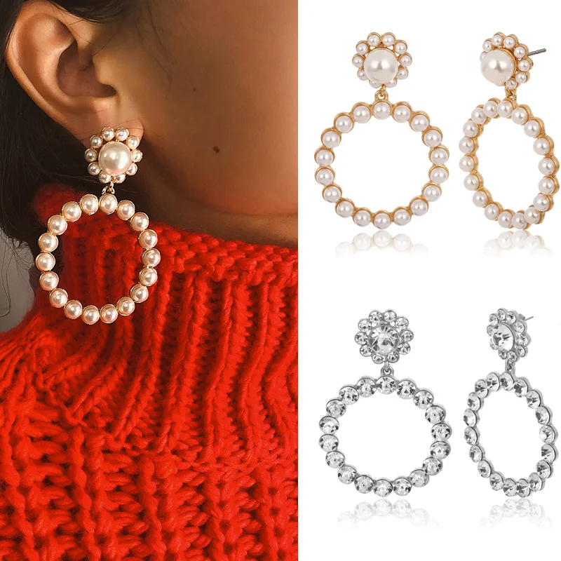 Fashion Trendy Crystal Round Pendant Drop Earrings For Women Girls Pearl Charm Statement Jewelry Wedding Earrings Female 2019
Fashion Trendy Crystal Round Pendant Drop Earrings For Women Girls Pearl Charm Statement Jewelry Wedding Earrings Female 2019
