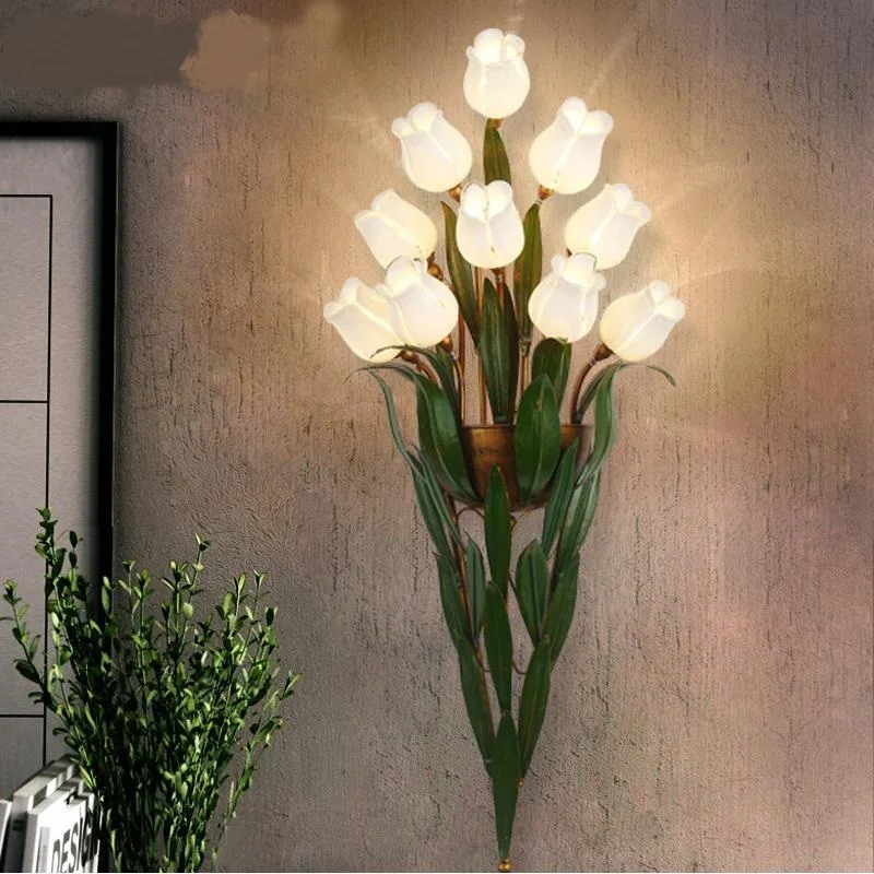 Flowers bouquet LED wall lights bedside bedroom bed balcony stairs with walls fashion continental lounge led ZL373 | Лампы и освещение
