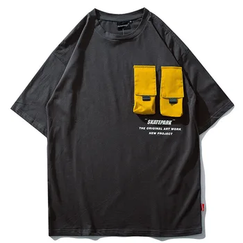 T-Shirt Men Small Pockets Solid Men's Tee Shirts Short Sleeve T Shirt Fashion High Street Tees Streetwear Summer
T-Shirt Men Small Pockets Solid Men's Tee Shirts Short Sleeve T Shirt Fashion High Street Tees Streetwear Summer
