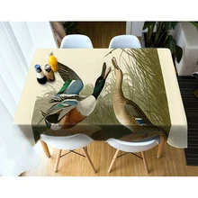 Tablecloth Waterproof Rectangular Round Wedding And Thicken for Bird-Pattern Wild-Duck