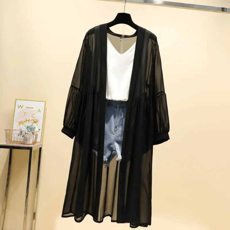Woman Cardigan 2019 Lantern Sleeves Loose Large Size Chiffon Midi Sunscreen Clothing Shawl Thin Fashion Wild Shirt Female Summer
Woman Cardigan 2019 Lantern Sleeves Loose Large Size Chiffon Midi Sunscreen Clothing Shawl Thin Fashion Wild Shirt Female Summer