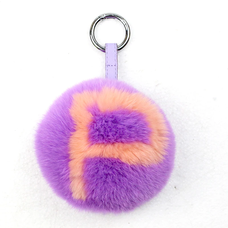 A-Z Letters Real Rabbit Fur Small 10Cm Ornament*