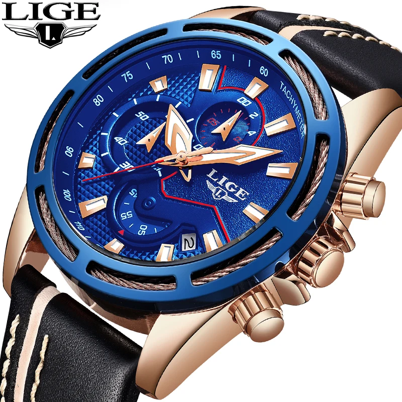 Men Watches LIGE Top Brand Luxury Fashion Business Watch Military Waterproof Chronograph Male Sports Relogio Masculino | Наручные часы