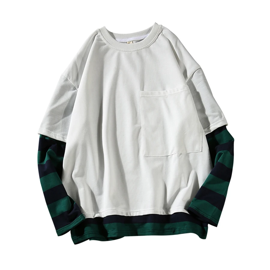 Long Sleeve t Shirt Men Hip Hop Triped Kpop Swag t-Shirt Men Harajuku Streetwear Swag fake Two Pieces Patchwork Mens Tops T6
Long Sleeve t Shirt Men Hip Hop Triped Kpop Swag t-Shirt Men Harajuku Streetwear Swag fake Two Pieces Patchwork Mens Tops T6