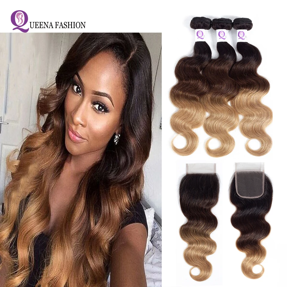 Cheap Ombre Peruvian Body Wave Human Hair Bundles With Lace Closure 1B/4/27 Blonde Ombre Human Hair Weave 3 Bundles With Closure
Cheap Ombre Peruvian Body Wave Human Hair Bundles With Lace Closure 1B/4/27 Blonde Ombre Human Hair Weave 3 Bundles With Closure
