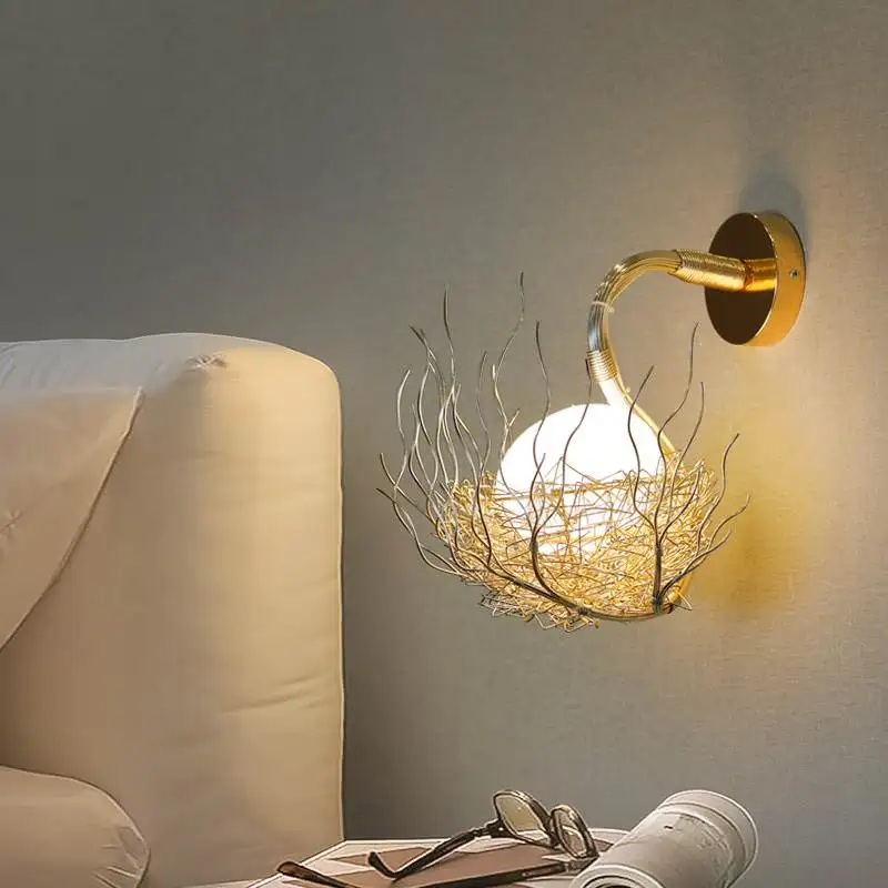 Bird's Nest Wall Lamp Living Room Bedroom Wall Light Aisle Lighting Creative Stair Light Europe Personality Aluminum Wire
Bird's Nest Wall Lamp Living Room Bedroom Wall Light Aisle Lighting Creative Stair Light Europe Personality Aluminum Wire