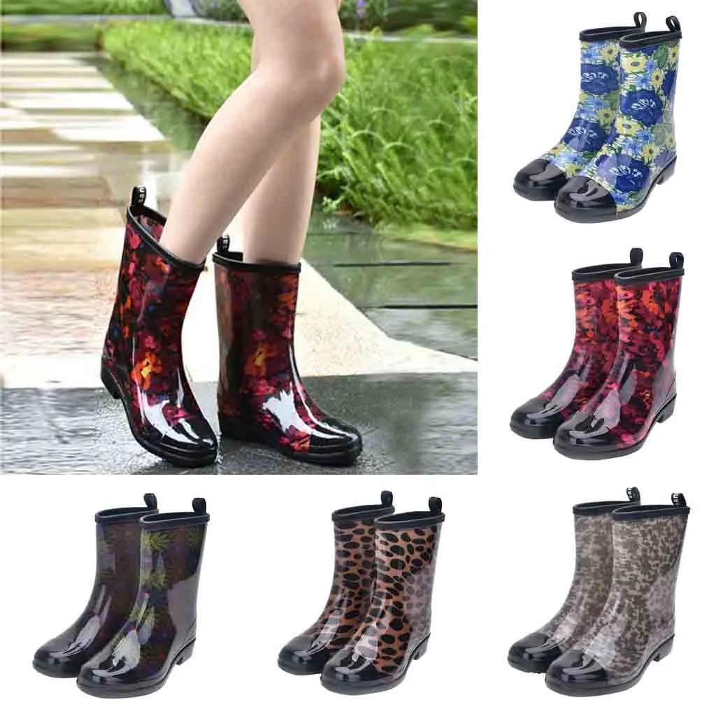 Punk Style Mid Waterproof Boots Women's Non-Slip Rain Boots Outdoor Rubber Water Shoes Med Slip-On Mixed Colors boots 2020
Punk Style Mid Waterproof Boots Women's Non-Slip Rain Boots Outdoor Rubber Water Shoes Med Slip-On Mixed Colors boots 2020