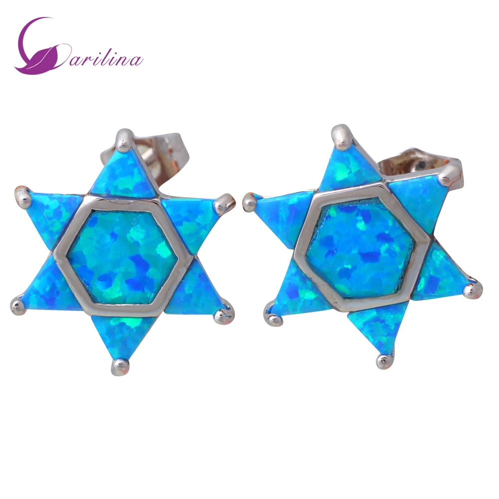 Fashion 2016 New 925 Sterling Silver Overlay star Blue Fire Opal earrings Cute jewelry E418
Fashion 2016 New 925 Sterling Silver Overlay star Blue Fire Opal earrings Cute jewelry E418