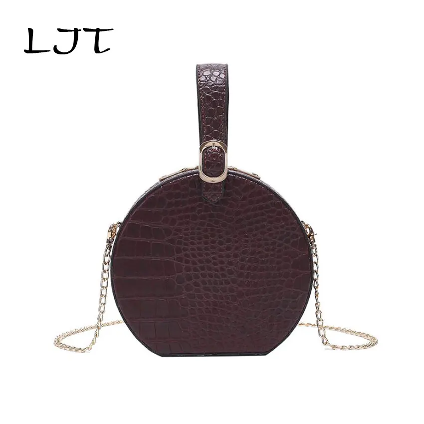 LJT High Quality PU Leather Women Handbag Chain Small Crocodile Pattern Female Retro Circular Shoulder Bags Evening Clutch Purse
LJT High Quality PU Leather Women Handbag Chain Small Crocodile Pattern Female Retro Circular Shoulder Bags Evening Clutch Purse