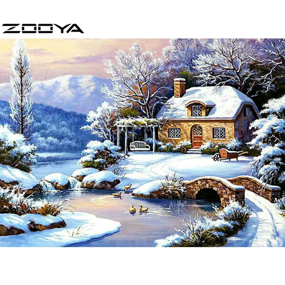 ZOOYA DIY Diamond Painting Scenic Diamond Embroidery Cross Stitch Pattern Rhinestones Round Diamond Mosaic Kits Snow House R153
ZOOYA DIY Diamond Painting Scenic Diamond Embroidery Cross Stitch Pattern Rhinestones Round Diamond Mosaic Kits Snow House R153