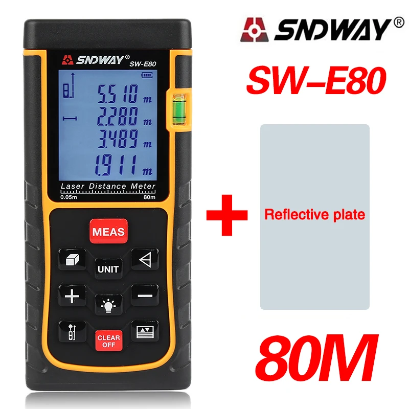 SNDWAY SW-E80 80M Digital Laser Distance Meter Rangefinder Range Finder Build Measure Device Ruler | Инструменты
