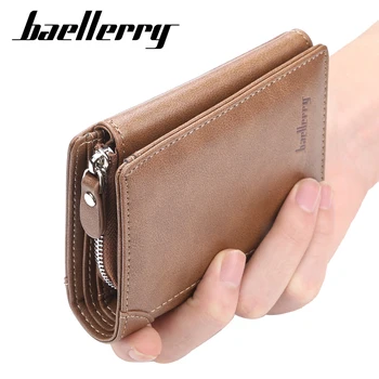 Baellerry Designer Men Vintage Slim Short Wallet Coin Pocket Small Luxury PU Leather Money Purse Credit Card Holders Top Quality
Baellerry Designer Men Vintage Slim Short Wallet Coin Pocket Small Luxury PU Leather Money Purse Credit Card Holders Top Quality