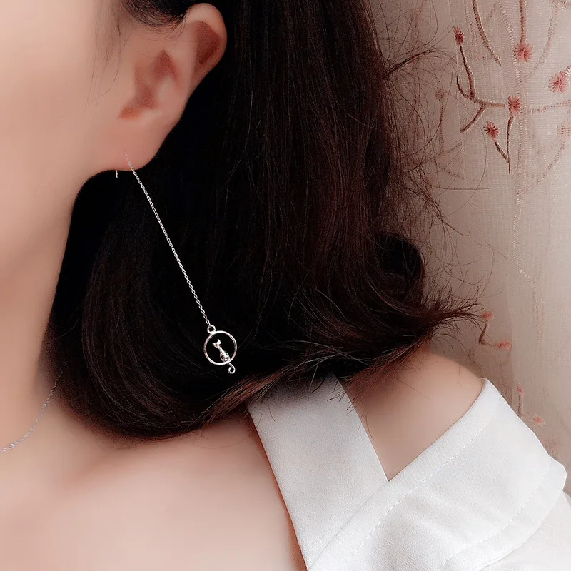 DreamySky Real 925 Sterling Silver Long Moon Cat Earrings For Women Girls Christmas Gift Brincos Aretes Silver 925 Jewelry
DreamySky Real 925 Sterling Silver Long Moon Cat Earrings For Women Girls Christmas Gift Brincos Aretes Silver 925 Jewelry
