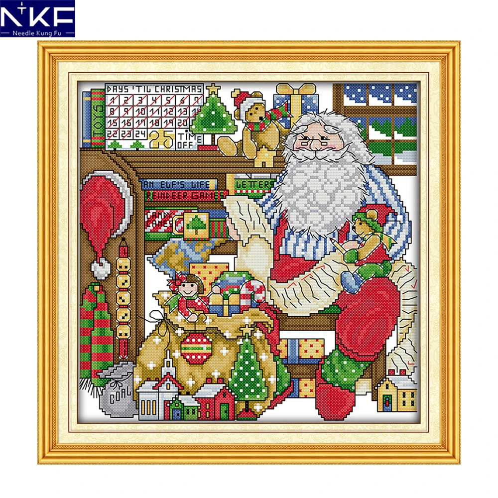 Фото Набор для вышивки крестиком NKF рабочий зал Санта-Клауса | Дом и - купить