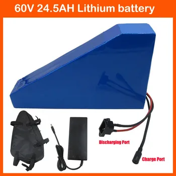 

Free customs tax 3000W 60V Triangle battery 60V 24.5AH Lithium bicycle battery Use Sanyo 3500mah cell 50A BMS 67.2V 2A Charger