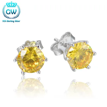 Yellow Big Cz Round Stud Earrings 925 Sterling Silver Earrings For Women Wedding Party Earing Brand GW Jewellery Er1032A
Yellow Big Cz Round Stud Earrings 925 Sterling Silver Earrings For Women Wedding Party Earing Brand GW Jewellery Er1032A