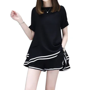 2020 Summer New Women's Sets Large Size Loose Fashion Two-piece Casual Short Sleeve Frilly Striped Shirt Shorts Tide Suit Female
2020 Summer New Women's Sets Large Size Loose Fashion Two-piece Casual Short Sleeve Frilly Striped Shirt Shorts Tide Suit Female