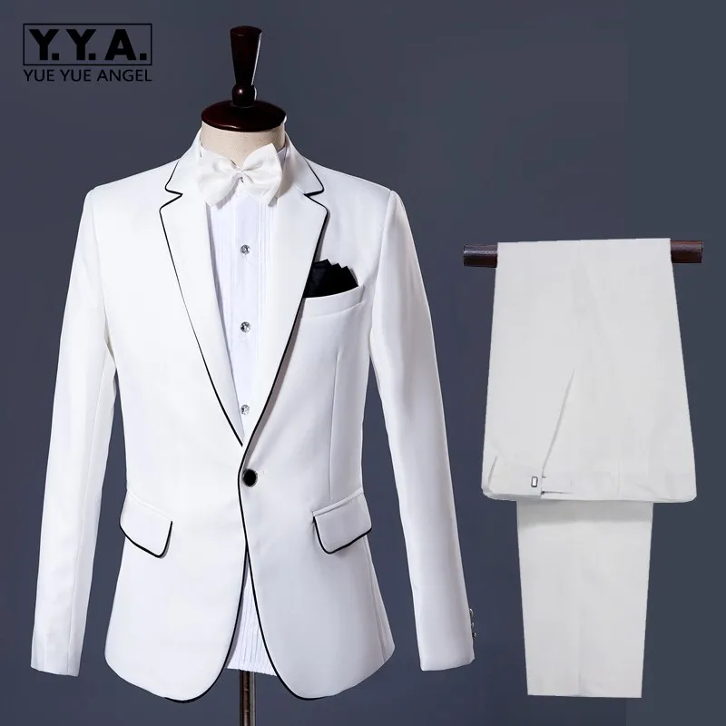 Mens White Formal Wedding Dress Suit Stage Show Costume Outfits Groom Slim Fit Blazer Jacket Pants Office Party Two Piece Set
Mens White Formal Wedding Dress Suit Stage Show Costume Outfits Groom Slim Fit Blazer Jacket Pants Office Party Two Piece Set