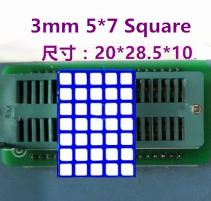10pcs/lot 3mm digital tube 5x7 Square LED Dot Matrix Display 5*7 Blue LED display common anode
10pcs/lot 3mm digital tube 5x7 Square LED Dot Matrix Display 5*7 Blue LED display common anode