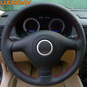 Black Leather Hand -stitched Car Steering Wheel Cover for Volkswagen VW Golf 4 Mk4 Passat B5 1996-2003 Seat Leon 1999-2004 Polo
Black Leather Hand -stitched Car Steering Wheel Cover for Volkswagen VW Golf 4 Mk4 Passat B5 1996-2003 Seat Leon 1999-2004 Polo