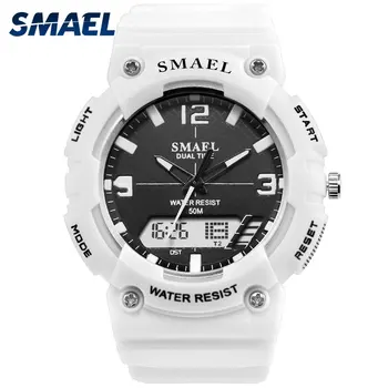 Smael Luxury Brand Mens Sports Watches 50 Meters Waterproof Stopwatches Dual Watch 1539C Sports LED Mens Clock White Wrist Watch
Smael Luxury Brand Mens Sports Watches 50 Meters Waterproof Stopwatches Dual Watch 1539C Sports LED Mens Clock White Wrist Watch