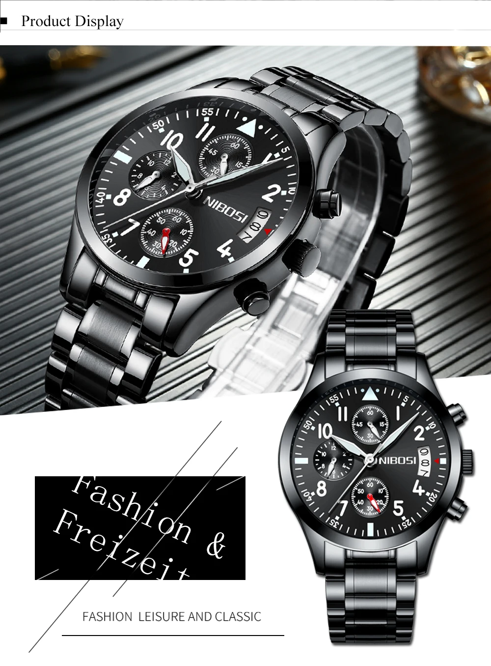 Relogio Masculino NIBOSI Mens Watches Top Brand Luxury Famous Brand Watch Men Waterproof Stainless Steel Sport Watch For Men (36)