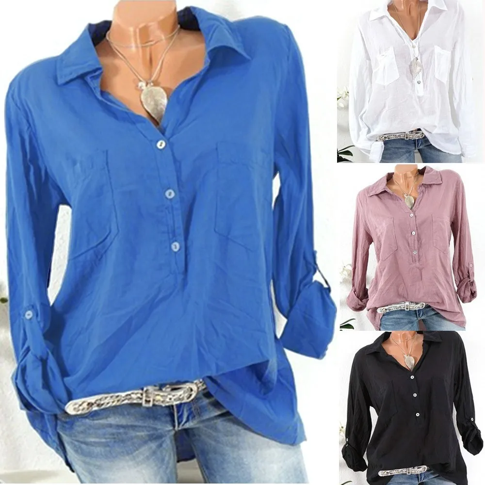 Women Daily Pocket Soild Casual Top Shirt Ladies Loose Long Sleeve Top add the dsign of fasion design Drop Shipping
Women Daily Pocket Soild Casual Top Shirt Ladies Loose Long Sleeve Top add the dsign of fasion design Drop Shipping