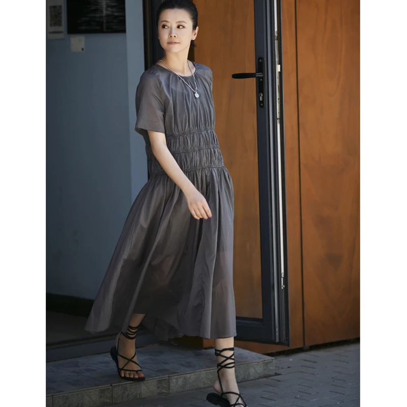 Q3212 Literature and art ruffle waist seal round collar short sleeve versatile large cotton thin dress women
Q3212 Literature and art ruffle waist seal round collar short sleeve versatile large cotton thin dress women