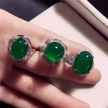 Koraba Fine Jewelry 925 Silver Inlaid Green Chalcedony Noble Ring Three Styles Keep Fresh Gifts Free Shipping
Koraba Fine Jewelry 925 Silver Inlaid Green Chalcedony Noble Ring Three Styles Keep Fresh Gifts Free Shipping