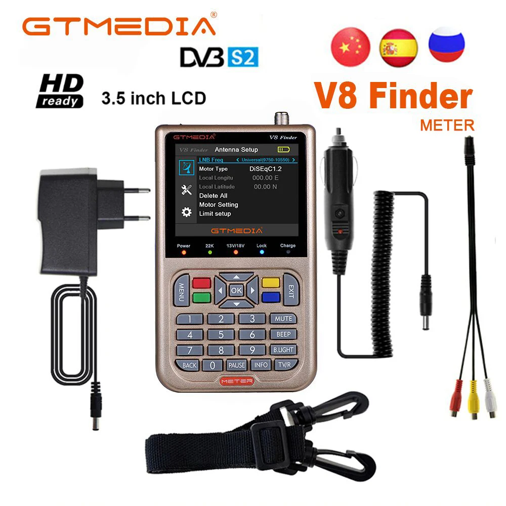 GTMEDIA/Freesat V8 Finder HD DVB-S2/S2X Digital Satellite Finder 3.5 Inch High Definitio Sat Finder Satellite Satfinder HD 1080P
GTMEDIA/Freesat V8 Finder HD DVB-S2/S2X Digital Satellite Finder 3.5 Inch High Definitio Sat Finder Satellite Satfinder HD 1080P