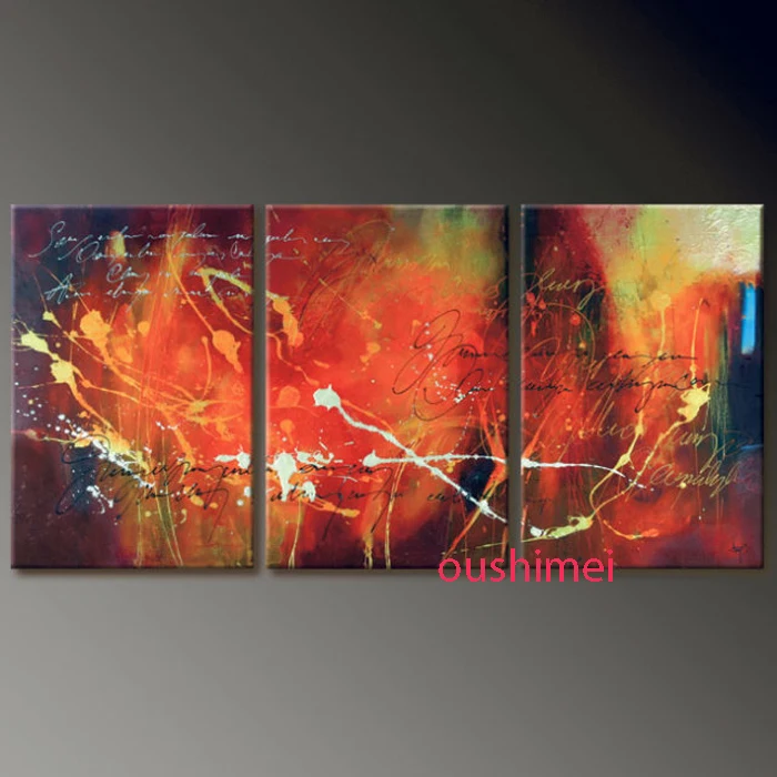 

Hot Sell Handmade 3PCS Abstract Landscape Modern Wall Painting Home Decor Art Painted On Canvas For Living Room