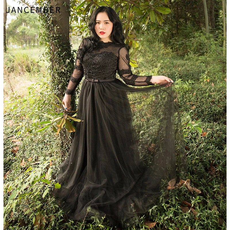 JANCEMBER Plus Size Evening Dresses Long Tulle Sleeve O-Neck Bow Belt Sequins Pattern Lace Applique evening dress 2019 Latest
JANCEMBER Plus Size Evening Dresses Long Tulle Sleeve O-Neck Bow Belt Sequins Pattern Lace Applique evening dress 2019 Latest