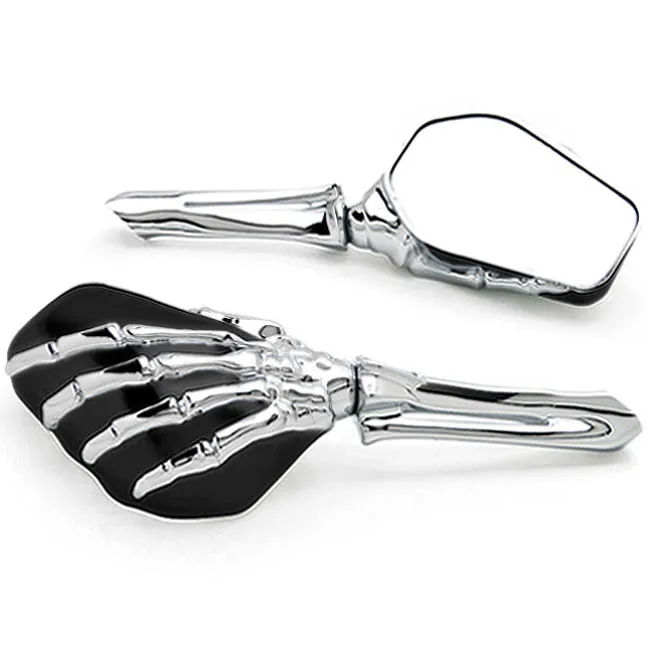 Черные/черные хромированные зеркала-скелетоны для ручного мотоцикла Can-Am Spyder