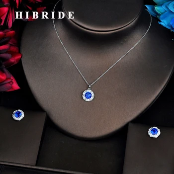 HIBRIDE Trendy Flower Pendant Blue Cubic Zircon Wedding Women Bridal Jewelry Sets Link Necklace Sets Dress Accessories N-539
HIBRIDE Trendy Flower Pendant Blue Cubic Zircon Wedding Women Bridal Jewelry Sets Link Necklace Sets Dress Accessories N-539
